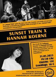 Konzertabend mit „Sunset Train“ (Folkpop) und Hannah Koerner (Indiepop)