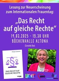 Lesung zum Internationalen Frauentag – Rukiye Cankiran liest aus Das Recht auf gleiche Rechte